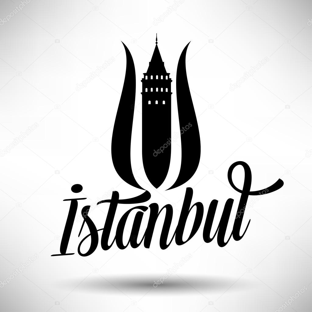 Istanbul Typography Design with Tulip