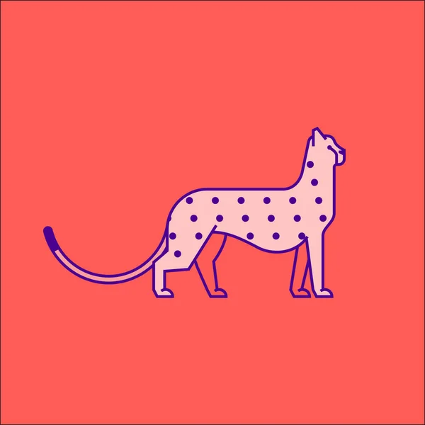 Cheetah Isolato Sfondo Rosa Illustrazione Vettoriale — Vettoriale Stock