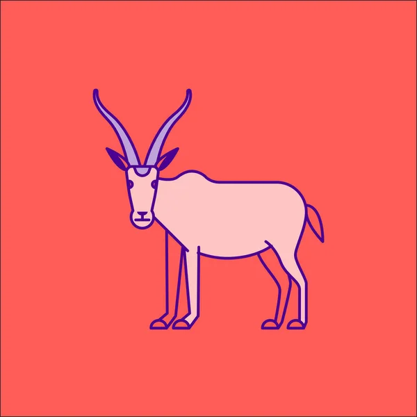 Antelope Isolated Pink Background Vector Illustration — Stock Vector