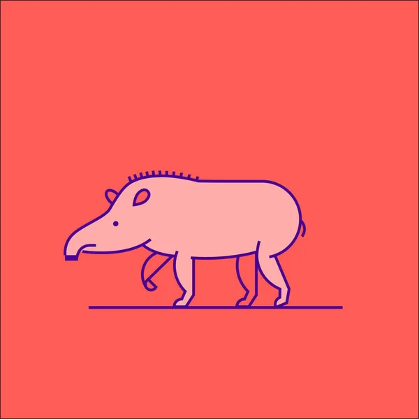 Ant Eater Aislado Sobre Fondo Rosa Ilustración Vectorial — Archivo Imágenes Vectoriales