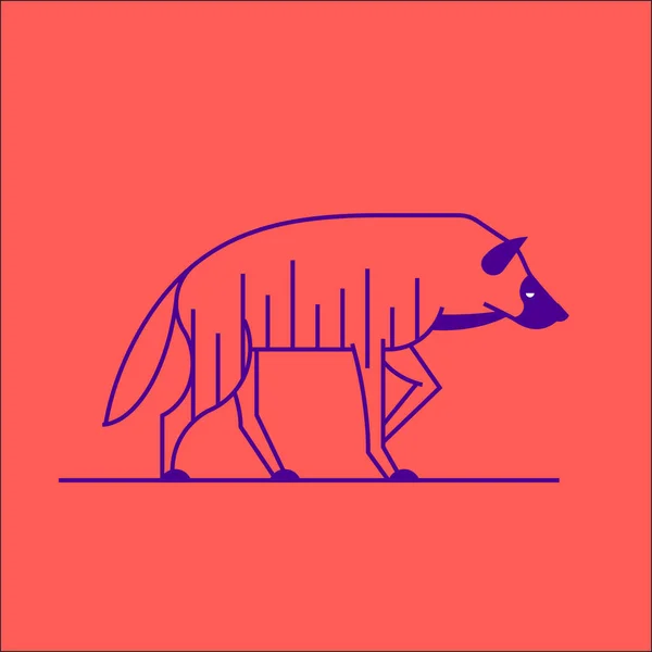 Hyena Isolerad Rosa Bakgrund Vektorillustration — Stock vektor