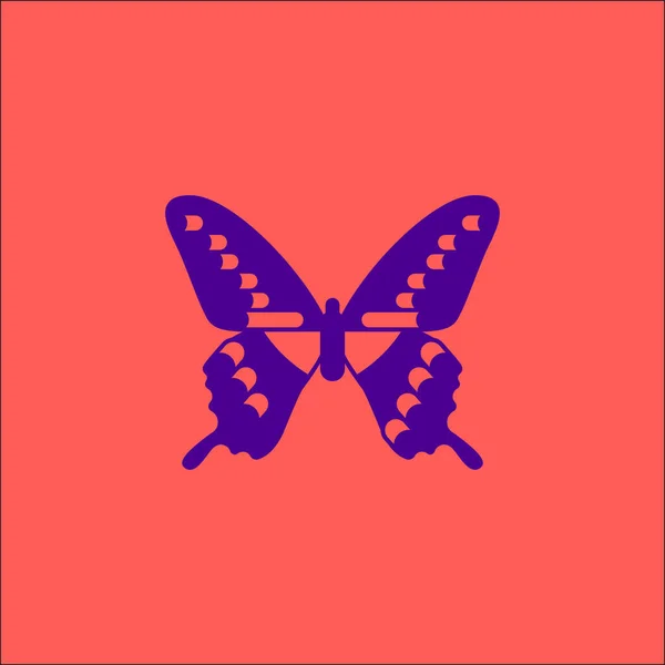 Farfalla Isolata Sfondo Rosa Illustrazione Vettoriale — Vettoriale Stock