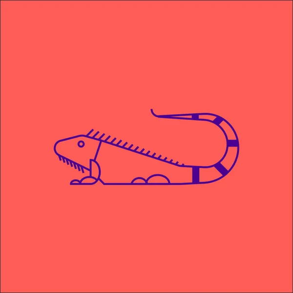 Lizard Chameleon Isolated Pink Background Vector Illustration — Stock Vector