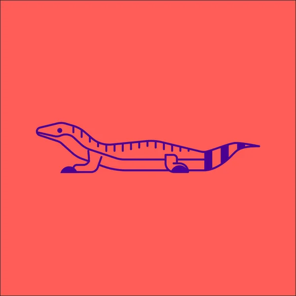 Lizard Isolated Pink Background Vector Illustration — Stock Vector