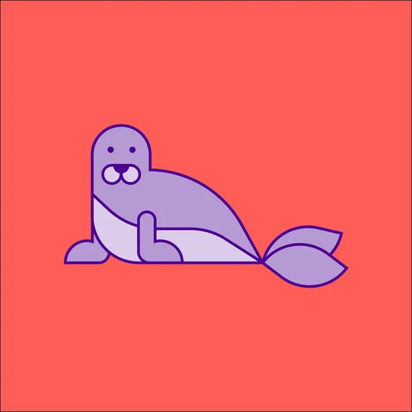 Тюленя Ізольовано Рожевому Тлі Векторні Ілюстрації — стоковий вектор