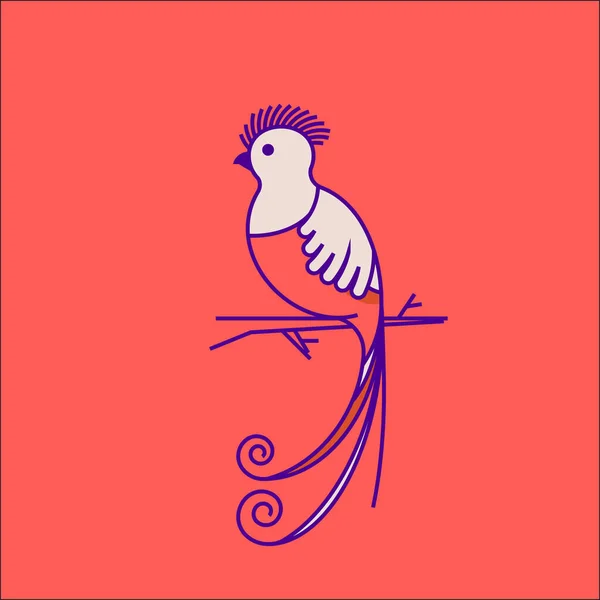 Pássaro Isolado Fundo Rosa Ilustração Vetorial —  Vetores de Stock