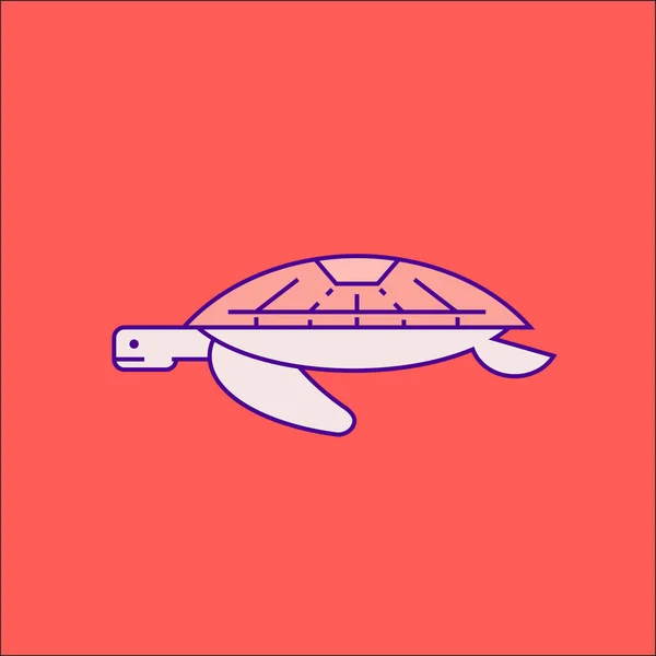 Turtle Isolated Pink Background Vector Illustration — Stock Vector