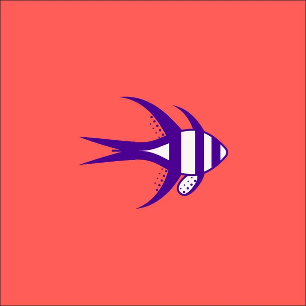 Fish Isolated Pink Background Vector Illustration — Stock Vector