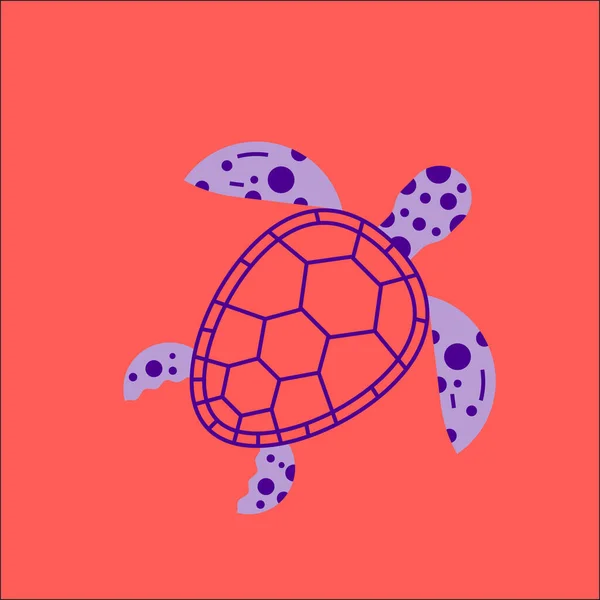 Tartaruga Isolata Sfondo Rosa Illustrazione Vettoriale — Vettoriale Stock