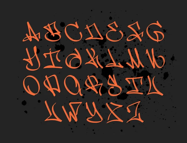 Marker Graffiti Font Ręczna Ilustracja Wektora Typografii — Wektor stockowy