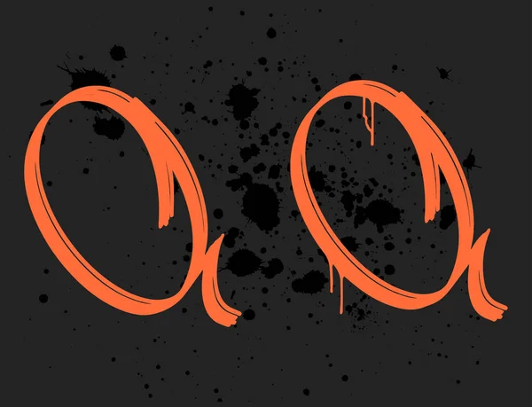 İşaretleyici Graffiti Yazıtipi, el yazısı Typography vektör çizimi, q harfi