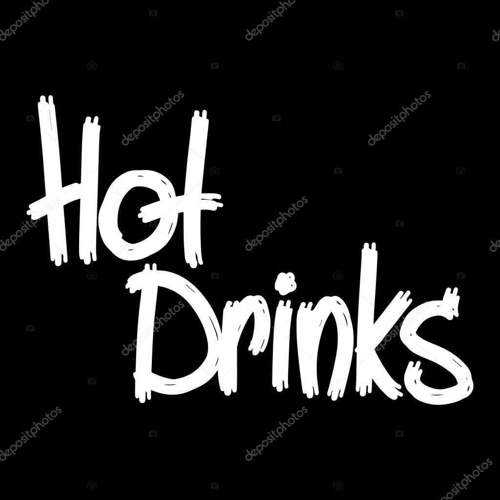 Handwritten fonts for bar menu words. Drink Names for your business Sloppy style graffiti wall title. hotdrinks