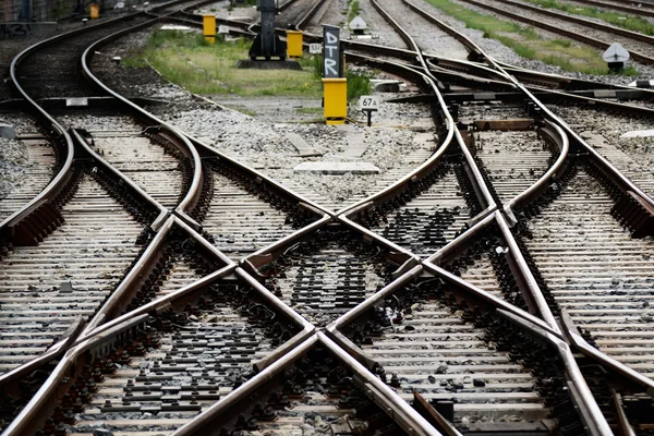 Junções da estação ferroviária — Fotografia de Stock