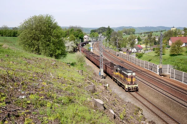 Local cargo train in the Czech Republic — Stock Photo, Image