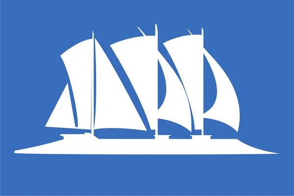 Vecteur moderne grand voilier — Image vectorielle