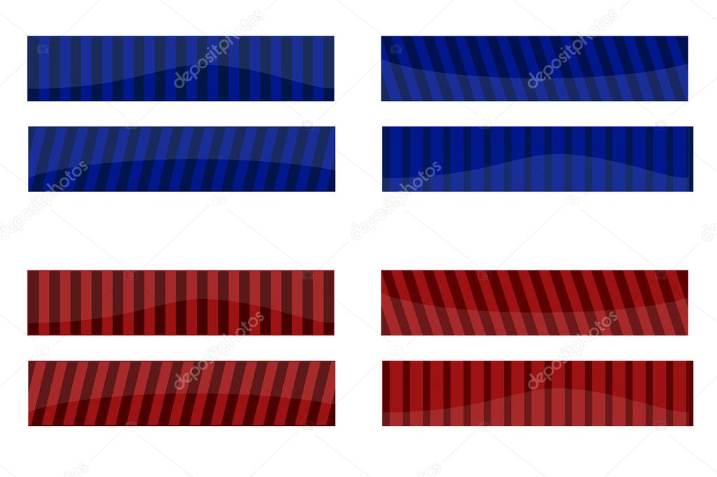 Striped design red and blue banners