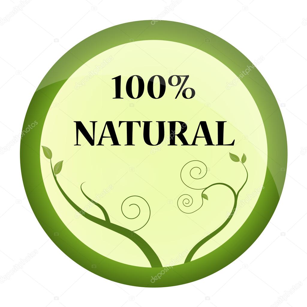 Green 100 percent natural brand, label or badge