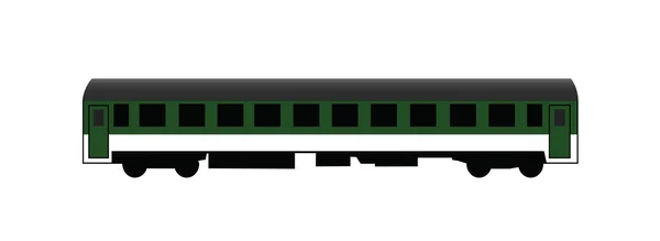 Voiture ferroviaire verte — Image vectorielle