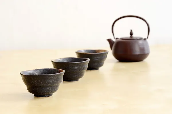 茶色のお茶セット — ストック写真