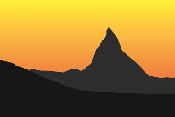 Matterhorn günbatımı siluet vektör