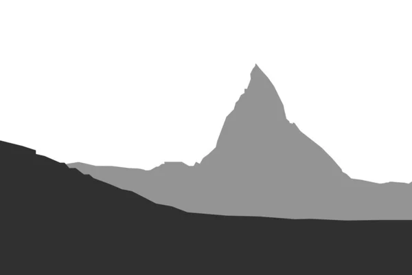 Matterhorn silueta vektor — Stockový vektor