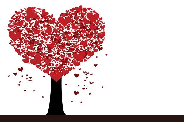 St Alla hjärtans träd illustration — Stock vektor