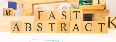 Hızlı Soyut tahta küplerden yapılmıştır. Eğitim konsepti. Yakın plan..