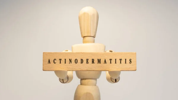 Actinodermatitis Disease Written Wooden Surface Illness Health — Foto de Stock