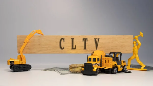 Cltv Written Wooden Surface Economy Business — Zdjęcie stockowe