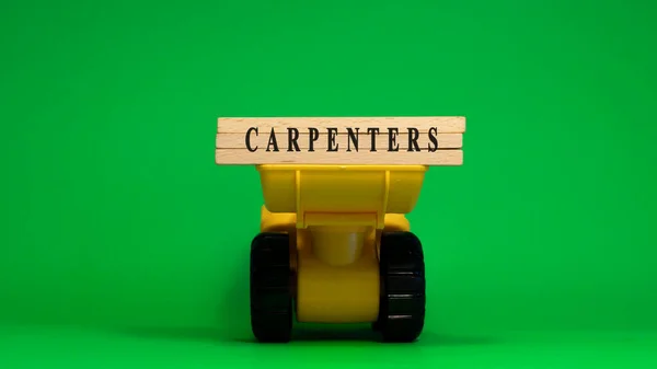 Word Carpenter Written Wooden Sticks Business Machine Concept Job Occupations — Stock fotografie
