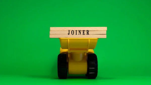 Word Joiner Written Wooden Sticks Machine Concept Job Occupations — Zdjęcie stockowe