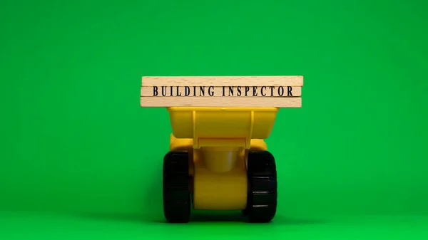 Word Building Inspector Written Wooden Sticks Machine Concept Job Occupations — Stockfoto