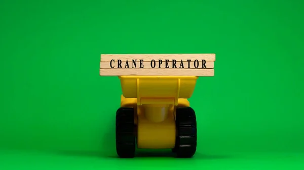 Word Crane Operator Written Wooden Sticks Machine Concept Job Occupations — Stock fotografie
