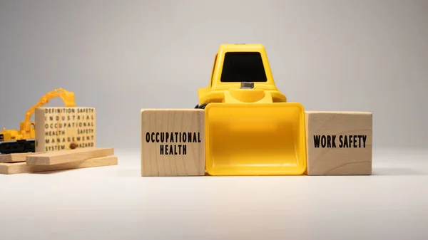 Occupational Health Work Safety Written Wooden Sticks Business Machine White — Stock Fotó