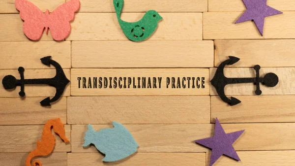 Transdisciplinary Practice Written Wooden Surface Education Child Development Stockbild