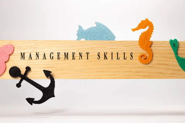 Management Skills Written Wooden Patterned Surface Education Child Psychology — 图库照片