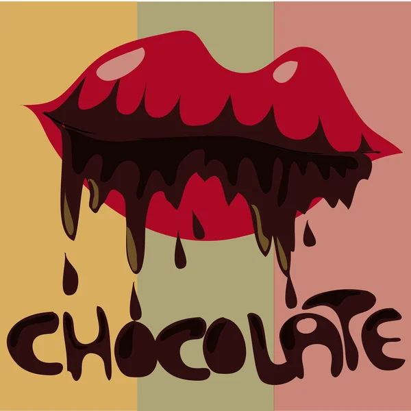 Comer chocolate — Vector de stock