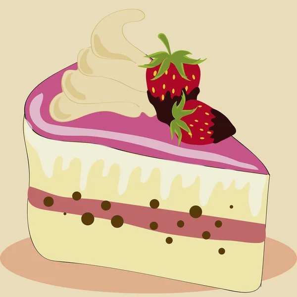 Torta con gelato — Vettoriale Stock