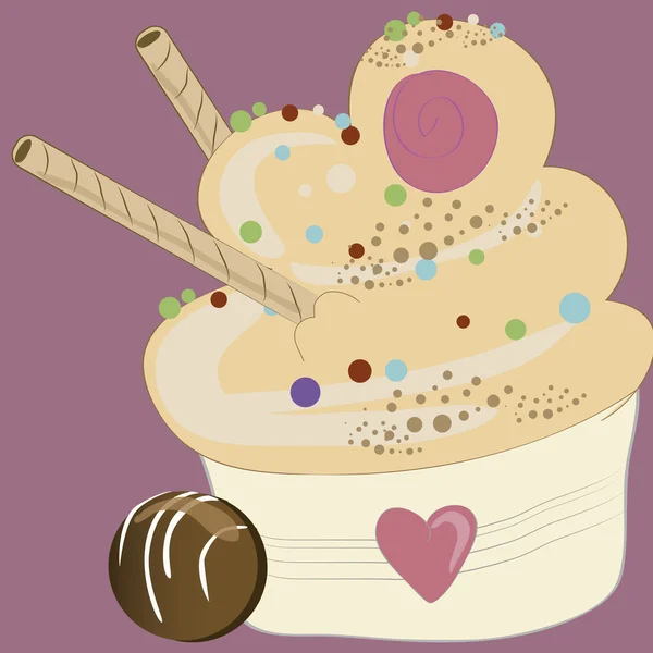 Delizioso Cupcake — Vettoriale Stock