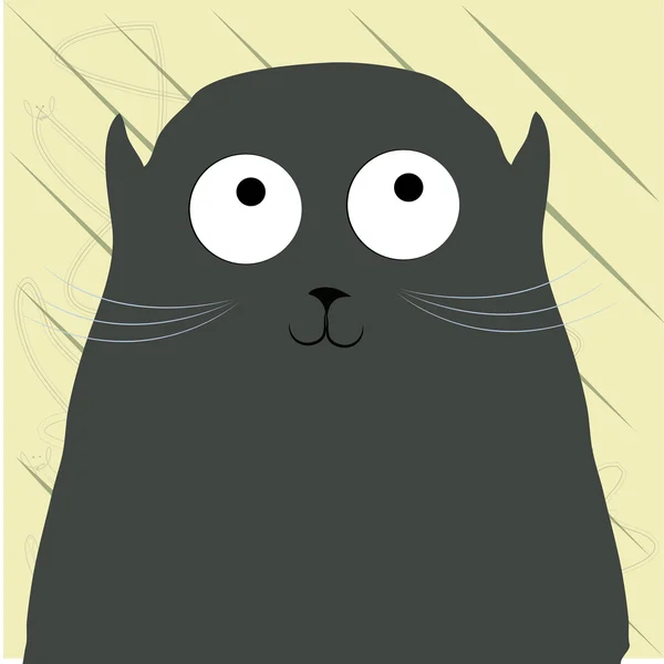 Gato preto — Vetor de Stock