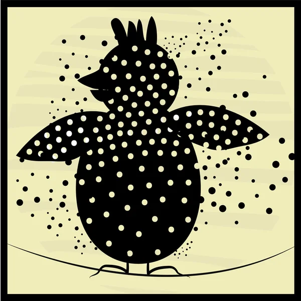 Pájaro negro con puntos — Vector de stock