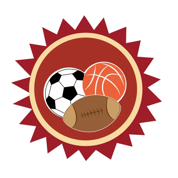 Icono de tres deportes diferentes — Vector de stock