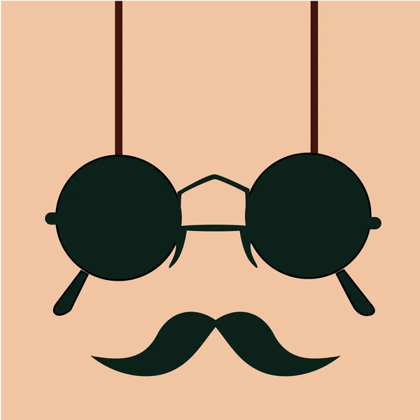 Mustache with glasses — Stock Vector