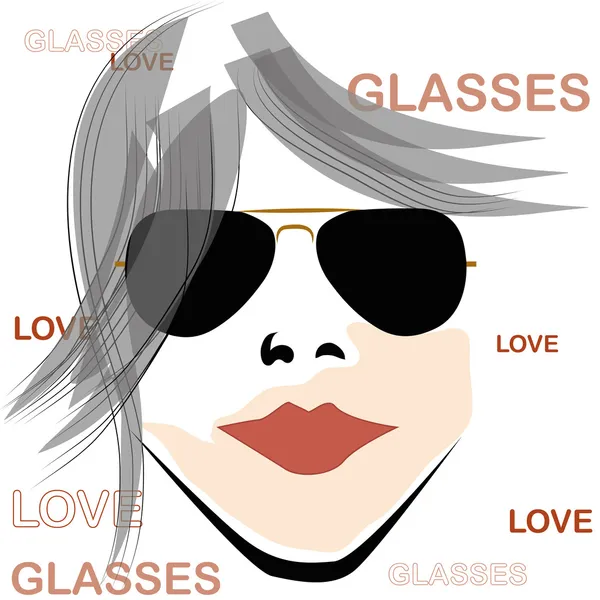Retro-Frau mit Brille — Stockvektor