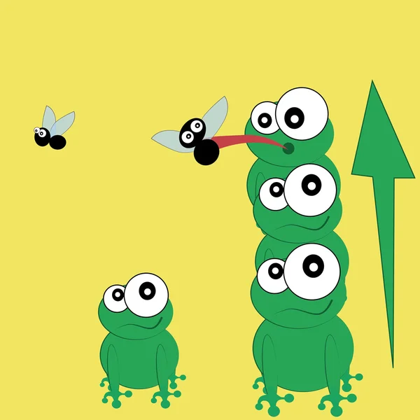 作为一个团队的青蛙 — 图库矢量图片
