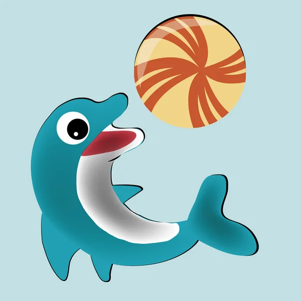 Happy dolphin — Stock Vector