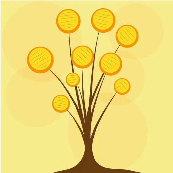 Árbol de punto amarillo — Vector de stock