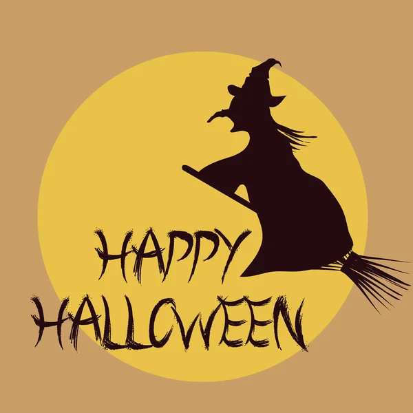 Летающая ведьма в Хэллоуин — стоковый вектор