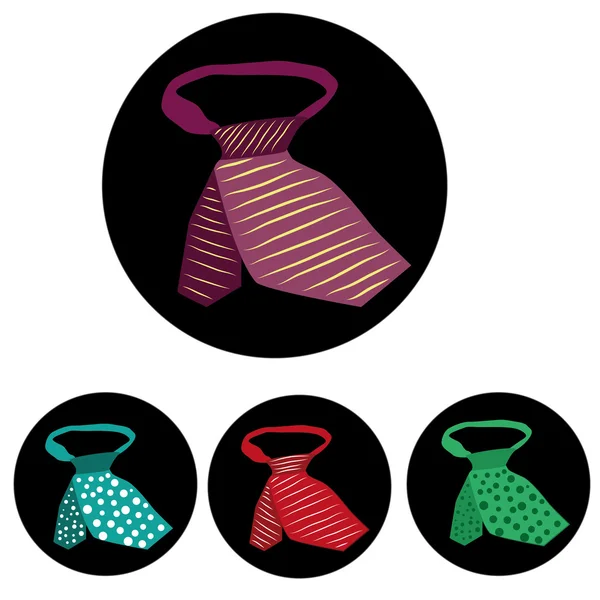 Four different neckties — Stock Vector