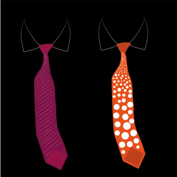 Two different neckties — Stock Vector